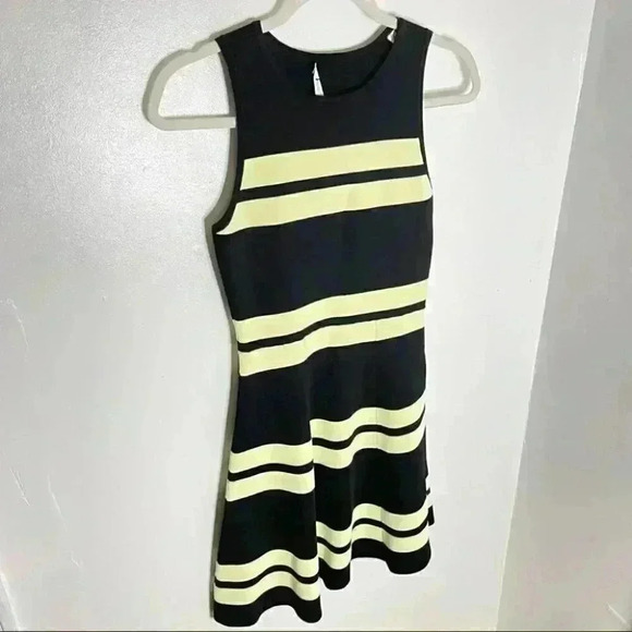 NEW A.L.C. Pippa Striped Double Knit Fit & Flare Dress Cocktail Party Sleeveless - Picture 5 of 7